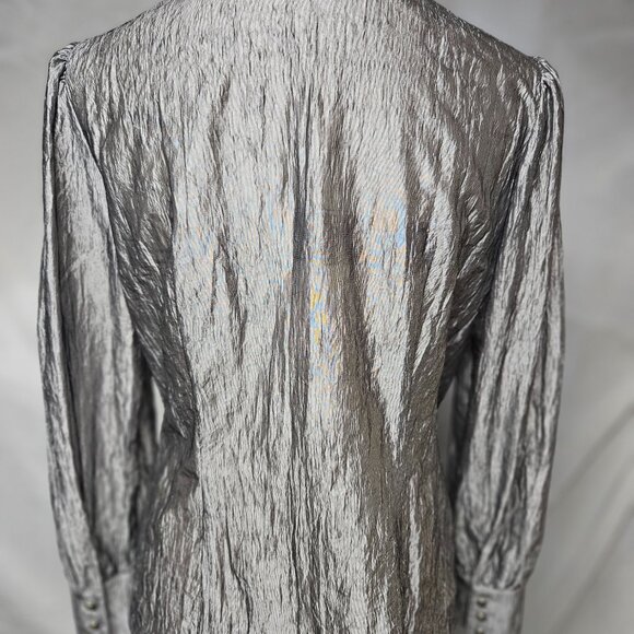3/$25 Tuxedo Blouse - silver - Picture 4 of 8